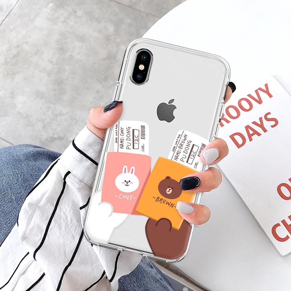 💕HOT💕 Ốp lưng silicon in hình gấu brown thỏ cony và vịt sally dễ thương cho iphone 8 plus 6/7 11 pro xr xs max - A910