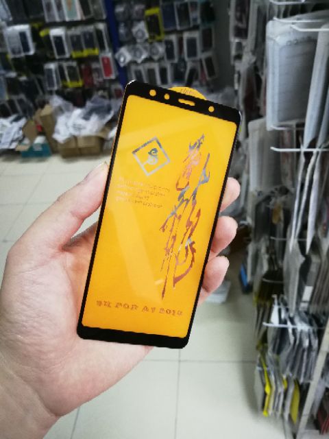 Cường lực Samsung A7 2018 6D Full Màn Full keo ôm viền siêu đẹp(tặng keo mép giấy lấy bụi)