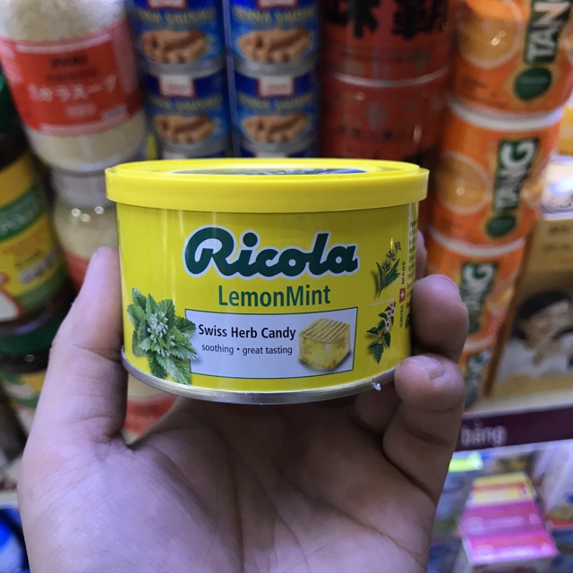 [HŨ 100G] Kẹo RICOLA LEMONMINT Thụy Sỹ 100g - Hương CHANH BẠC HÀ