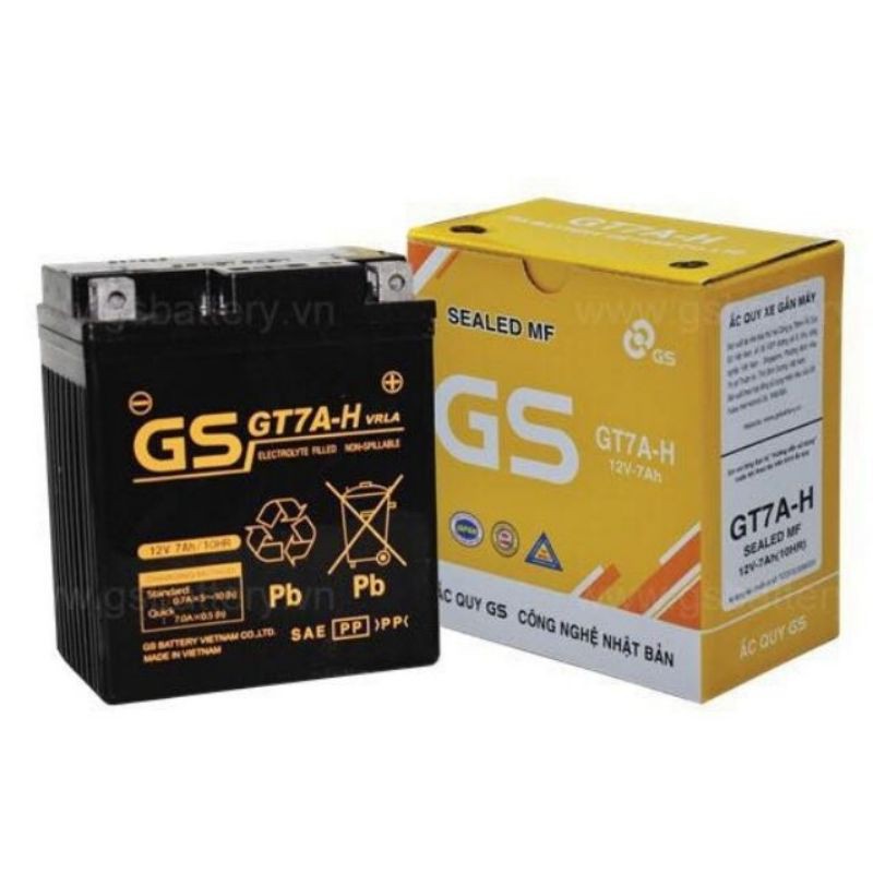 Bình ắc quy .bình khô GS 7A .GT7A -H (kT 12x7x14)