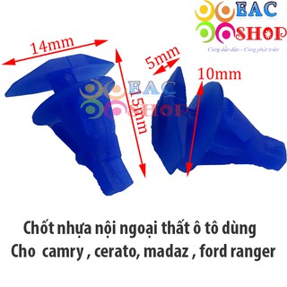 CHỐT NHỰA Ô TÔ, LỞ NHỰA Ô TÔ , VÍT NHỰA Ô TÔ, ỐC NHỰA , ỐC NHỰA NỘI, NGOẠI THẤT MÃ SỐ : 1023 BỘ 20 CÁI MÀU XANH.