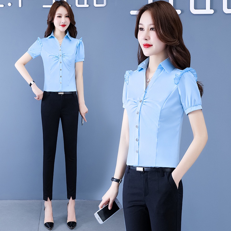 Áo sơ mi SIXSISTERS tay dài màu trơn hợp thời trang dành cho nữ