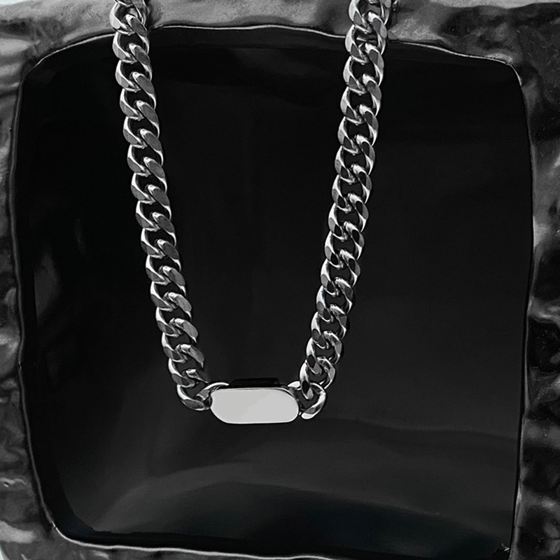 Dây chuyền chuỗi xích mặt vuông phong cách thời trang hip hop 19A1001