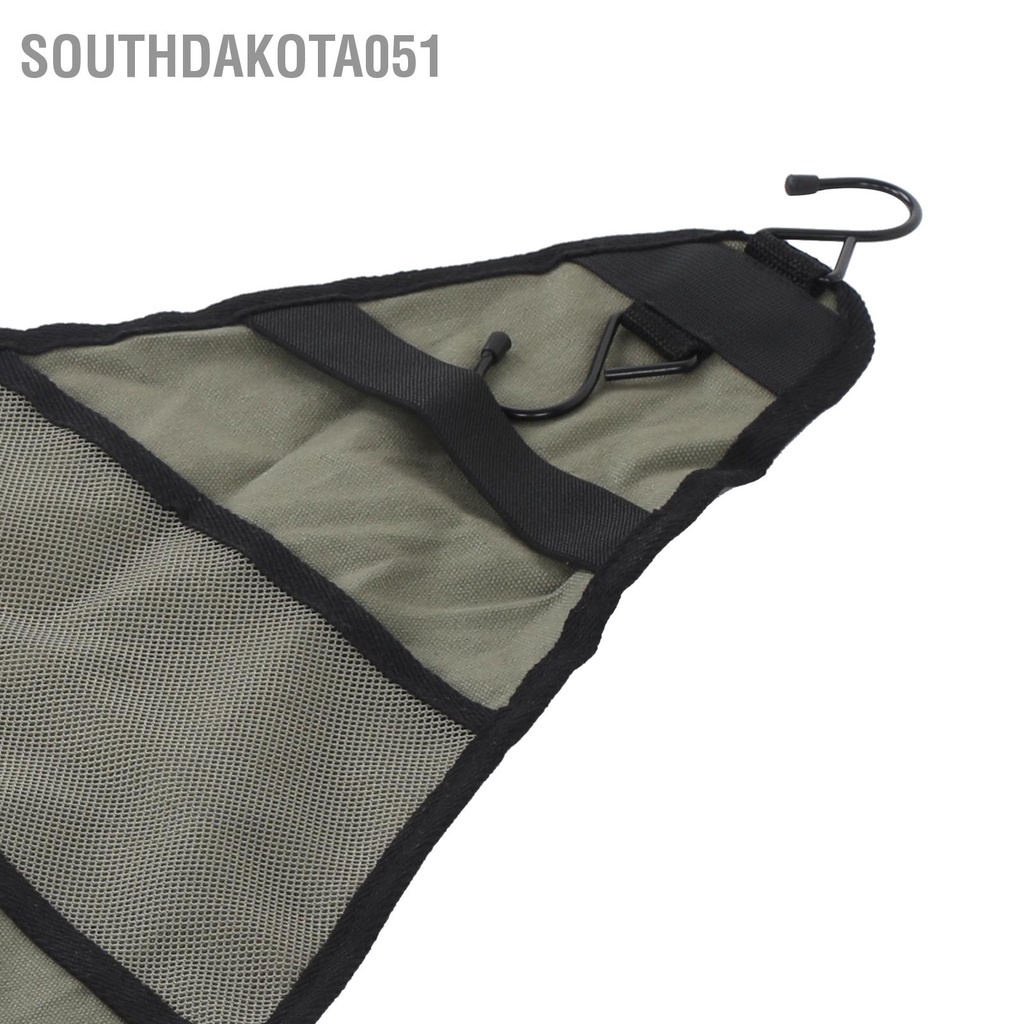Southdakota051 Túi lưu trữ bộ đồ ăn có thể gập lại điều chỉnh được nhiều túi đựng dao kéo cho ba lô đi cắm trại BBQ Đi đường dài