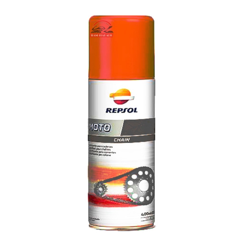 Bộ sản phẩm bôi trơn dưỡng sên Repsol chain 450ml, rửa sên MC-40 400ml và bàn chải tặng nước làm bóng sơn xe cao cấp