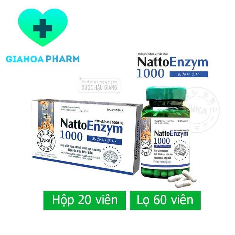 NattoEnzym / Natto Enzym 1000 - Hỗ trợ làm tan cục máu đông, nguy cơ tim mạch, huyết áp, đột quỵ, nguyên liệu Nhật Bản