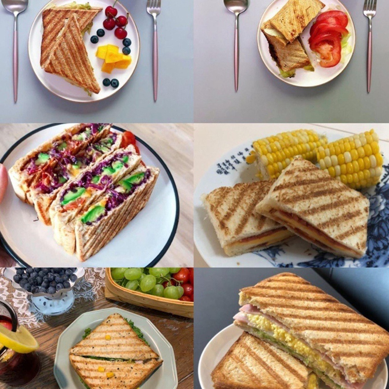 Chảo Nướng Bánh Mì Sandwich Chống Dính Bằng Nhôm Thiết Kế Lật Tiện Dụng