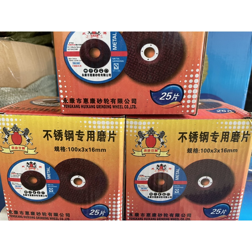 Đá mài vảy cá xanh chuyên inox 1 tấc kích thước 100x3x16mm