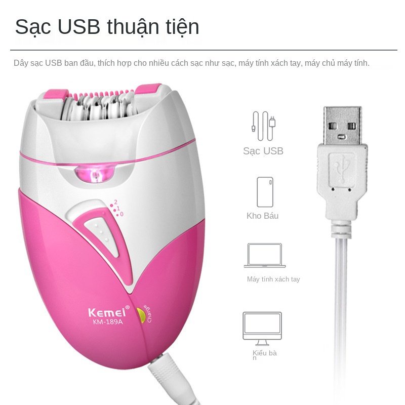 [Hàng mới về] Máy tẩy lông mặt chạy điện sạc bằng cổng usb tiện dụng