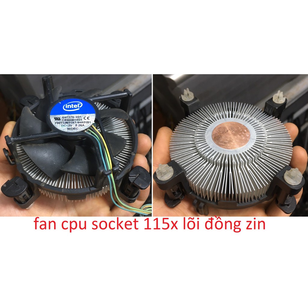 Fan CPU tản nhiệt lõi đồng socket 1155 1150 1156 1151 fan zin xịn tháo box