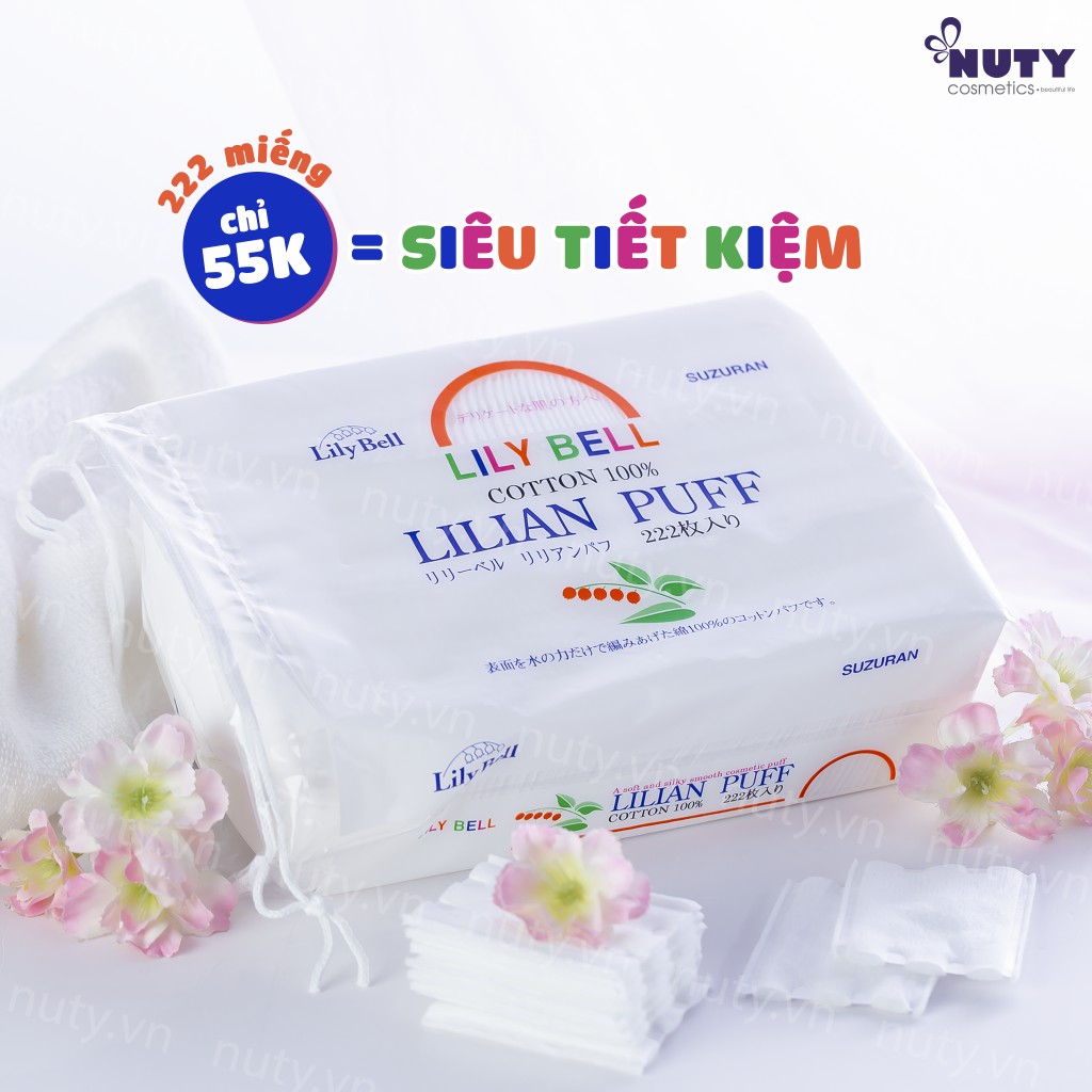 Bông Tẩy Trang Lily Bell Lilian Puff Cotton (222 miếng)