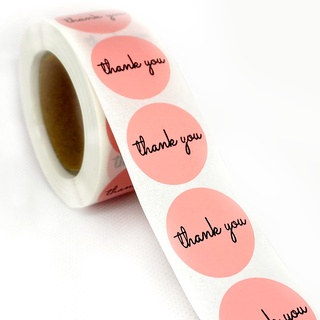 Cuộn 500 tem Sticker Thank you in màu tự dính - Tem cảm ơn dễ thương