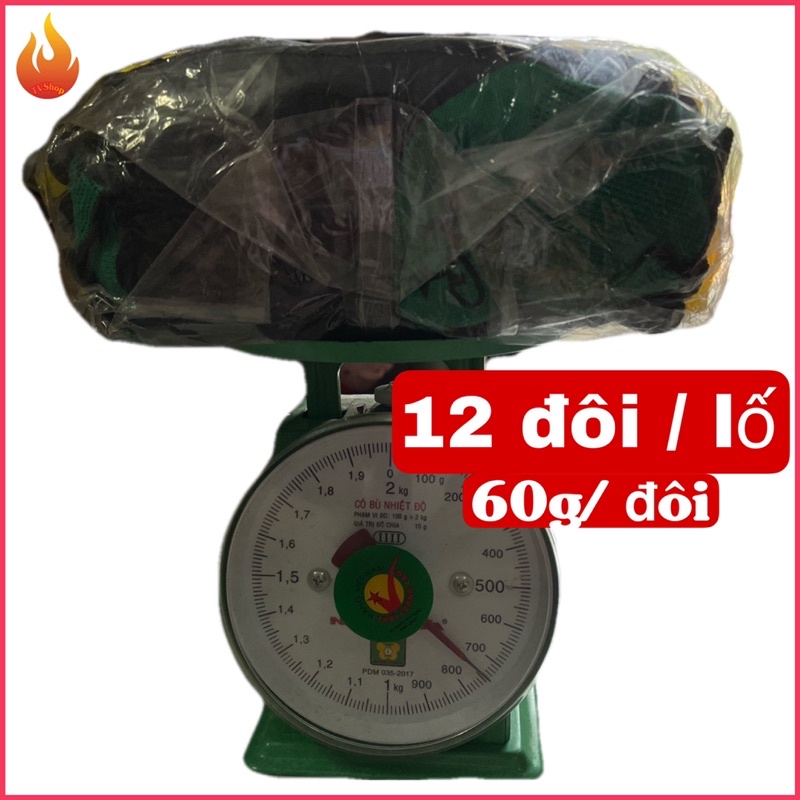 Bịch 12 Đôi Găng Tay Bảo Hộ Lao Động Cao Cấp phủ cao su Latex hàng dày 60g/ đôi, găng tay chống cắt