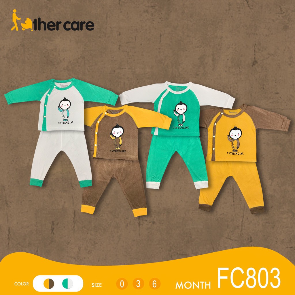 Bộ Quần Áo sơ sinh DT FatherCare Cài Lệch - Chim Cánh Cụt FC803