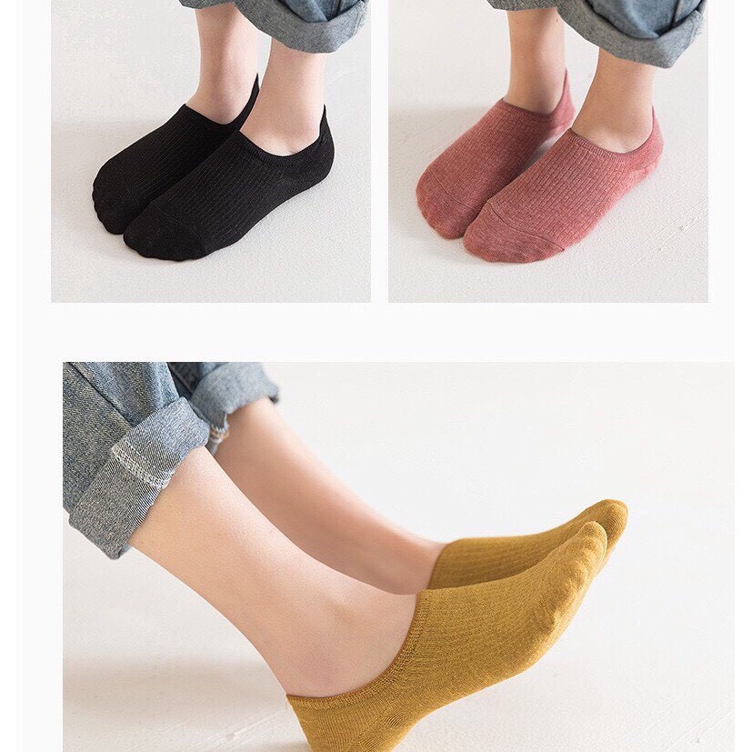 Tất nửa bàn nam nữ thời trang EMOJI vớ chân ngắn màu trơn trẻ trung cá tính cho giới trẻ thích hợp mùa hè EMOJI TN031