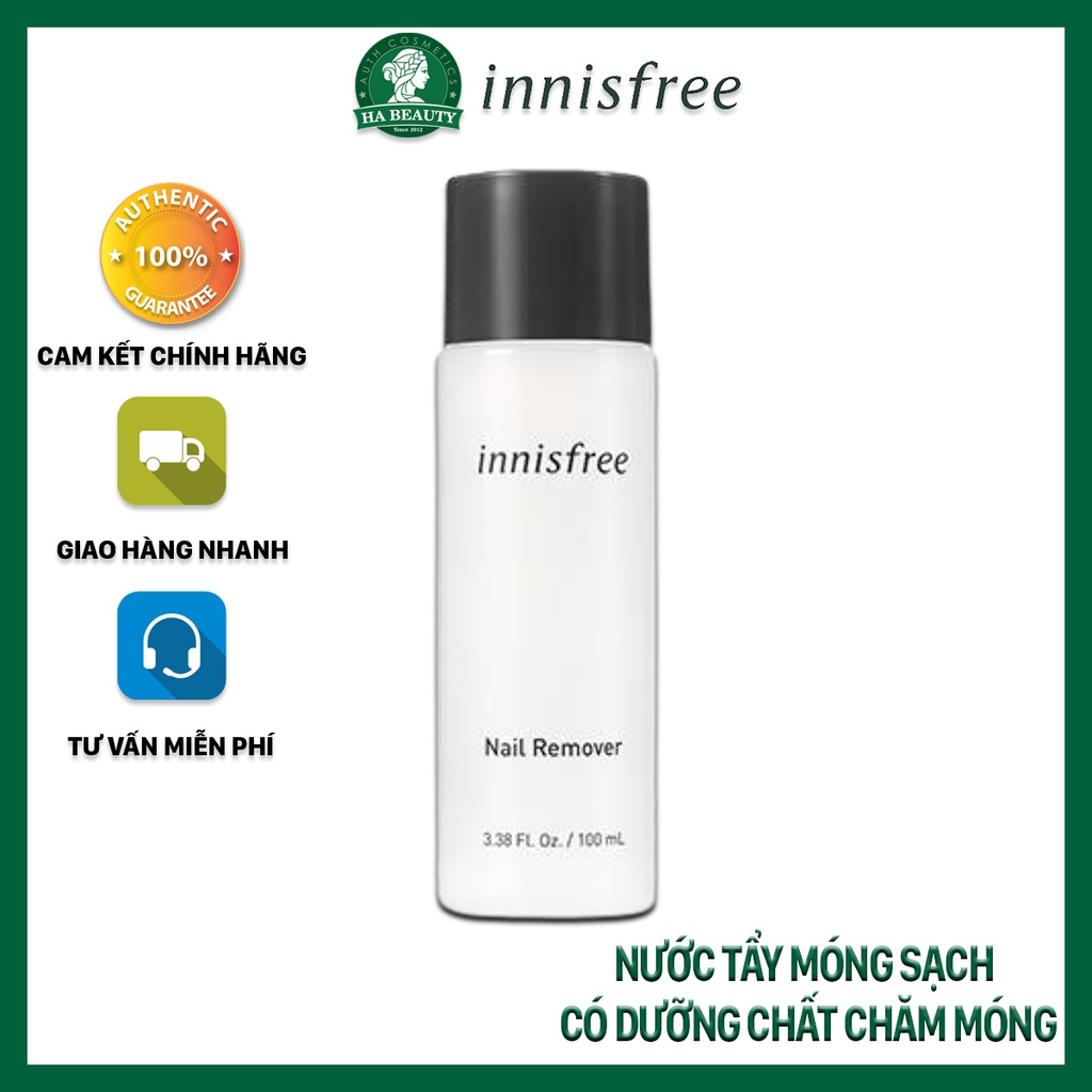 Nước tẩy móng tay chiết xuất jeju cung cấp dưỡng chất dưỡng móng khỏe innisfree Nail Remover 100 mL