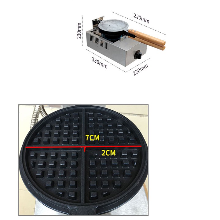 [Mã ELHADEV giảm 4% đơn 300K] Máy nướng làm bánh kẹp tàn ong, làm bánh waffle công nghiệp sử dụng gas