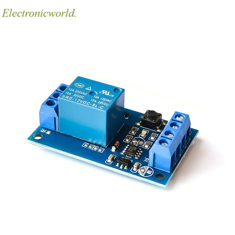 Mô đun rơ le 12V một nút bấm chuyên dụng khởi động xe hơi