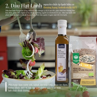 Dầu hạt lanh ép lạnh/ ép thô hữu cơ 250ml Sottolestelle Organic Flaxseed Oil