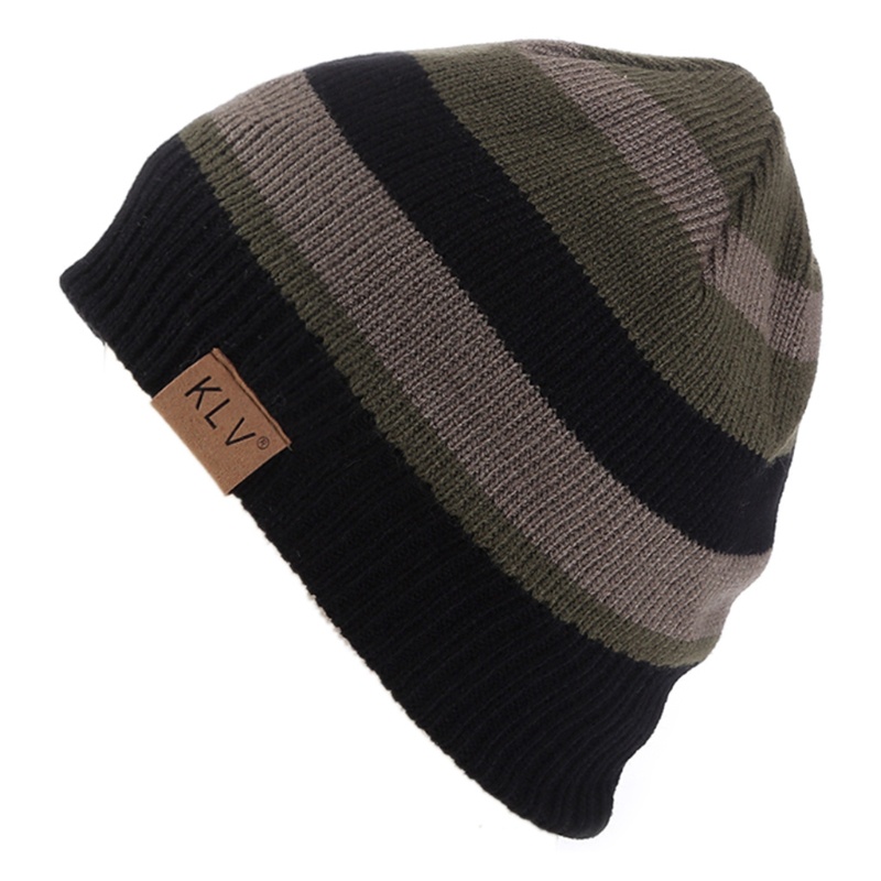 Mũ Beanie Dệt Kim Dày Dặn Họa Tiết Kẻ Sọc Thời Trang Mùa Đông Cho Nam Và Nữ