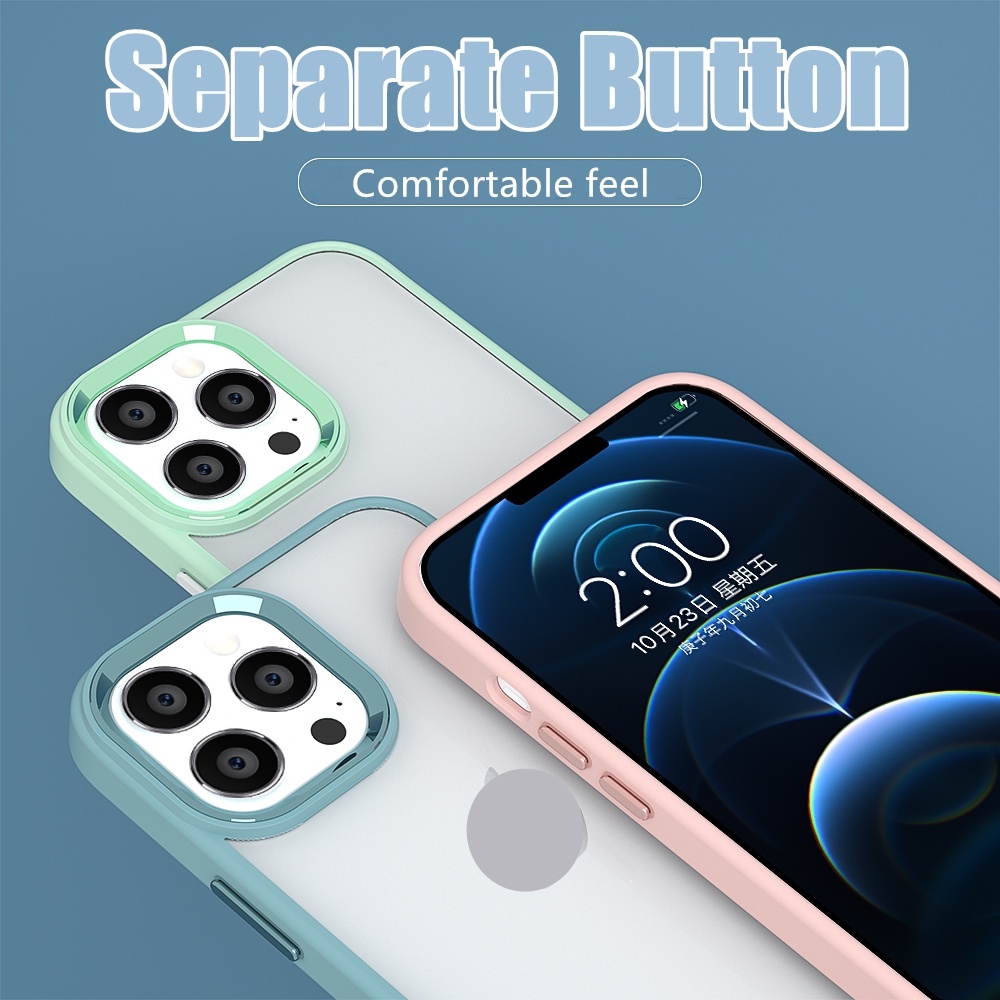 Ốp Điện Thoại Trong Suốt Chống Sốc Bảo Vệ Camera Bằng Kim Loại Sang Trọng Cho iphone 13 Pro MAX 12 Pro MAX 11 Pro XS MAX XR X 7 8 Plus