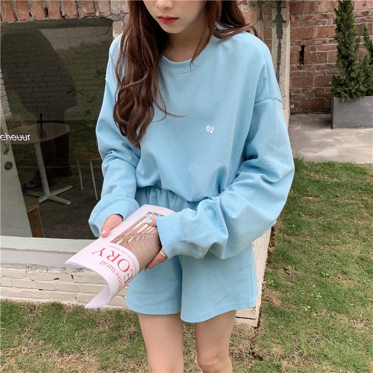 Set Áo Hoodie + Quần Short Thiết Kế Mới Năng Động Thời Trang Dành Cho Nữ