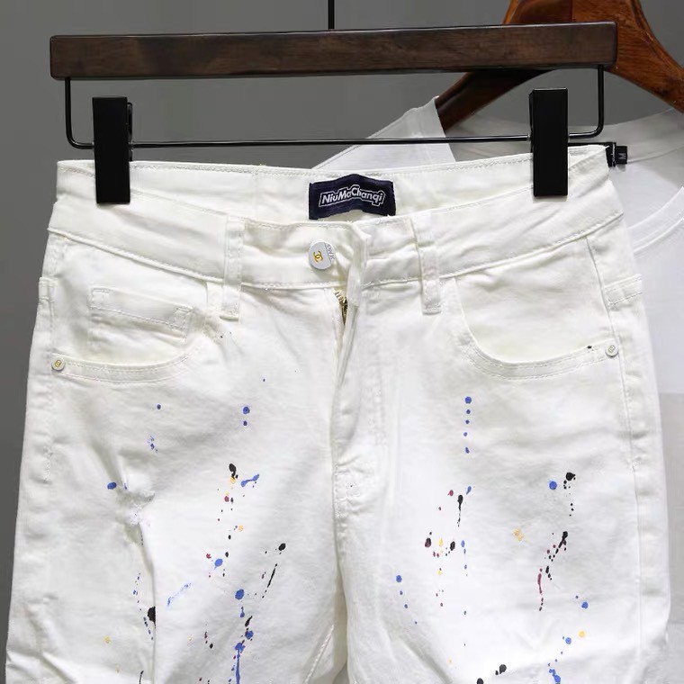 Quần bò jean nam, quan short jean ngắn, quần lững màu trắng cao cấp  2021 QJNA03