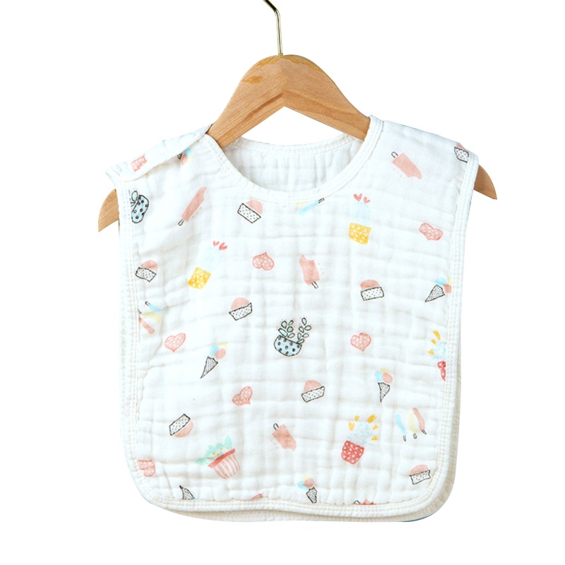 Yếm Ăn Cotton Mềm Mại In Họa Tiết Hoạt Hình Đáng Yêu Cho Bé Sơ Sinh