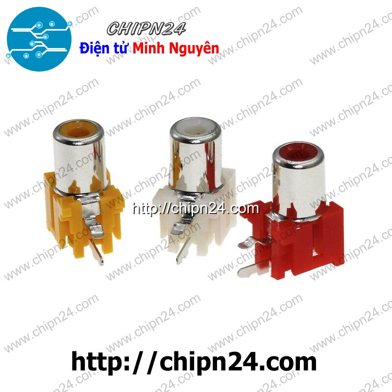 [3 CÁI] (G25) Jack cắm Audio RCA AV5 1 chấu (Jack Âm thanh AV Bông sen hàn board) - [Chọn Loại]