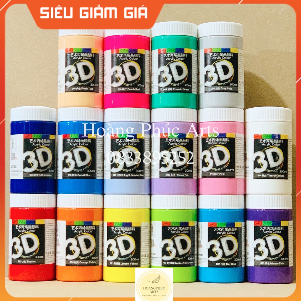 Màu acrylic 3D hãng Chinjoo- 300ml