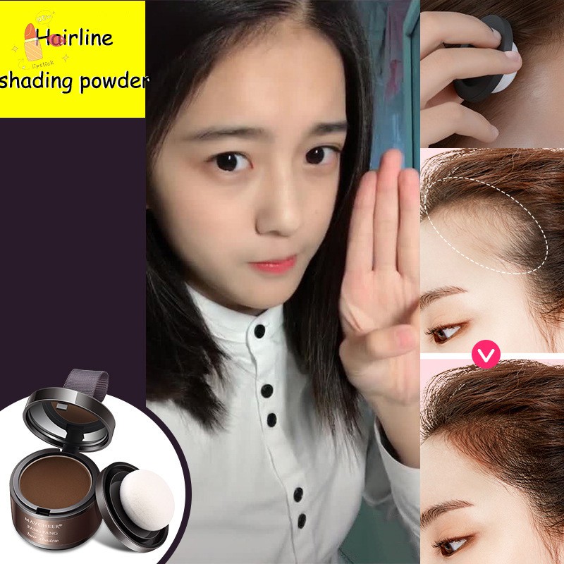 Hairline Shadow Powder 4 Color Quick Hair Repair Puff Filling in Thin Hair