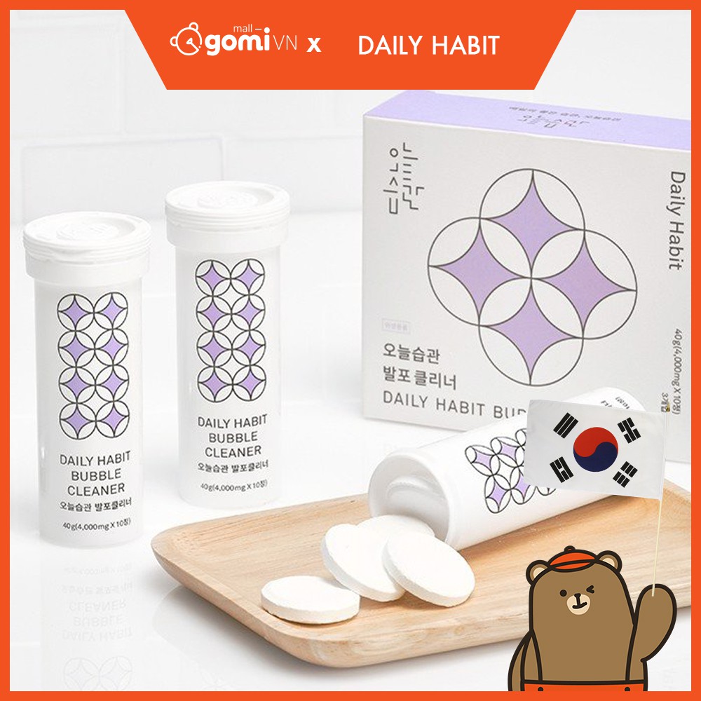 Viên Sủi Bọt Làm Sạch Daily Habit Bubble Cleaner (Hộp 3 Tuýp) GomiMall