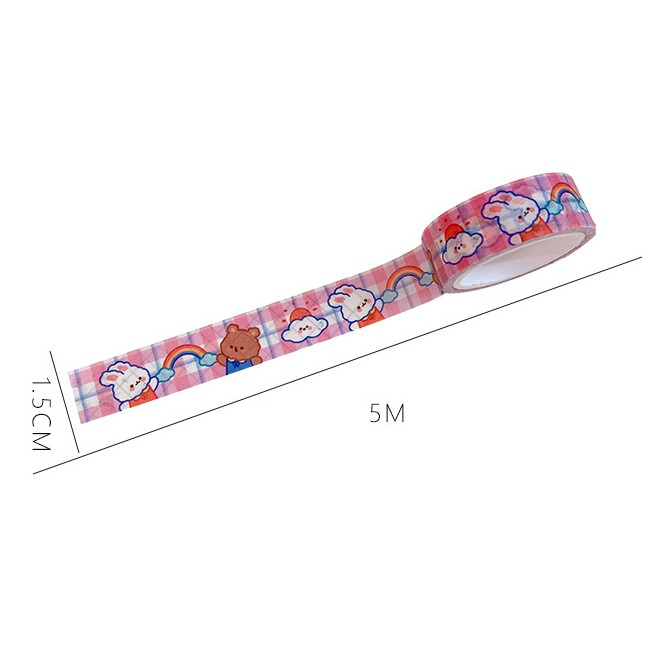 Washi Tape Băng Keo Giấy Lovely Bear, Rabbit Trang Trí Sổ