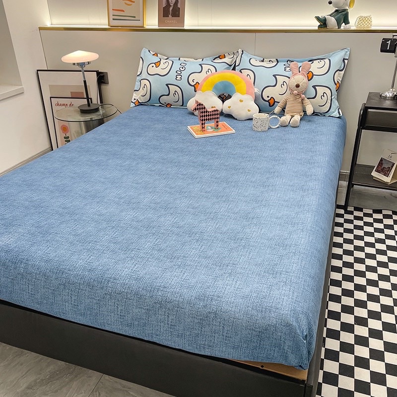 Bộ Chăn Ga Gối Vịt Xanh  Cotton 3D Poly Cao Cấp Mềm Mịn Mát Màu Sắc Nhẹ Nhàng Dễ Thương Tặng Kèm Vỏ Gối Ôm Cùng Bộ