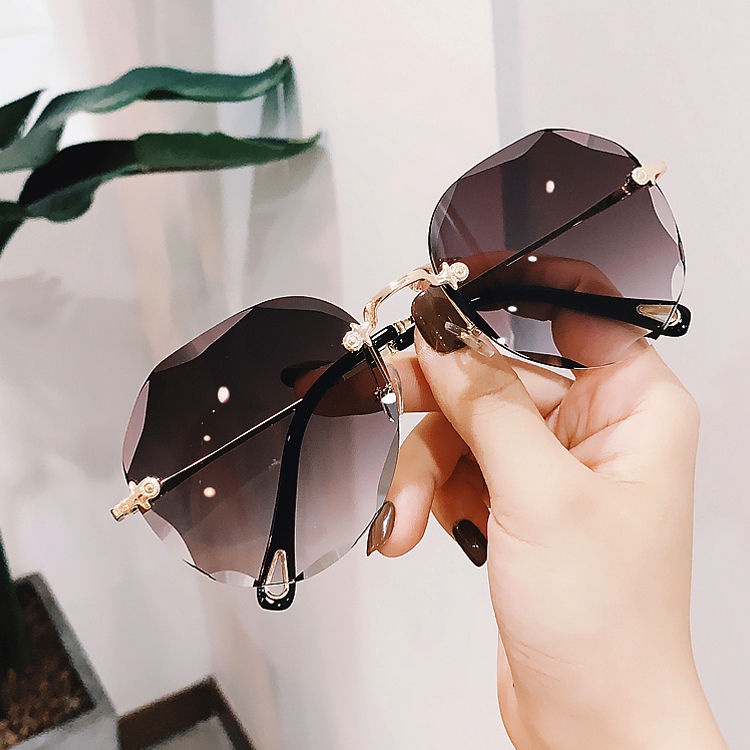 Kính Mát Tròng Trong Suốt Chống Tia Cực Tím Phong Cách Hàn Quốc Cho Nữ