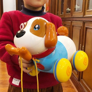 Chó con, chó đồ chơi, biết đi sẽ kêu, nhạc điện, dây kéo, xếp hình bé trai, bé gái, 1 tuổi, 2 bé