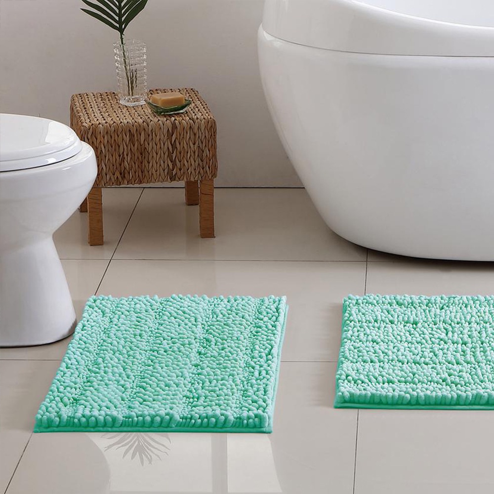 Thảm Chùi Chân Lông Nhung Màu Sắc Trơn Thấm Hút Nước Chống Trượt Dành Cho Phòng Tắm