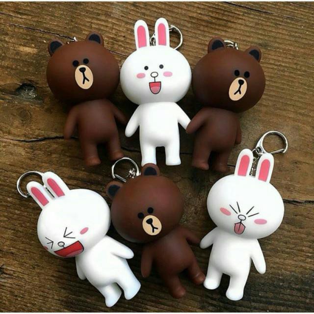 Móc khóa gấu brown và thỏ cony -shop SLIMEMOCHISQUISHY