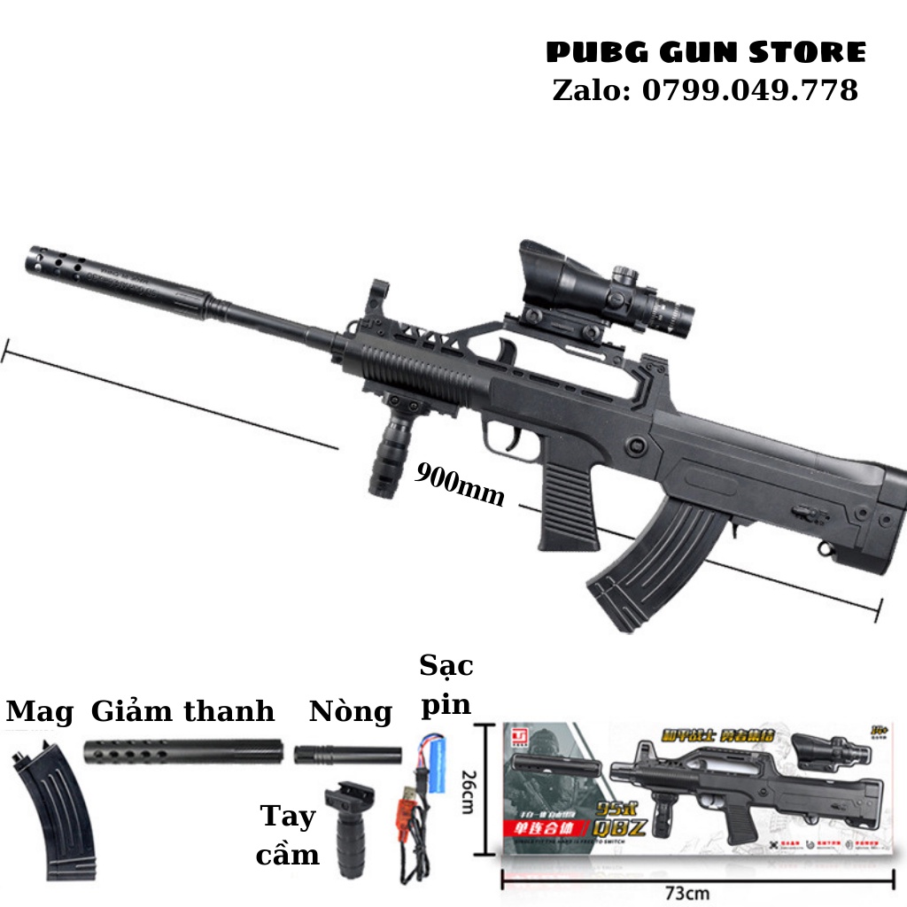 Bắn auto liên thanh đồ chơi cho bé trẻ em nerf mô hình qbz bắn thạch nước mô hình figure game pubg đồ chơi trẻ em cho bé