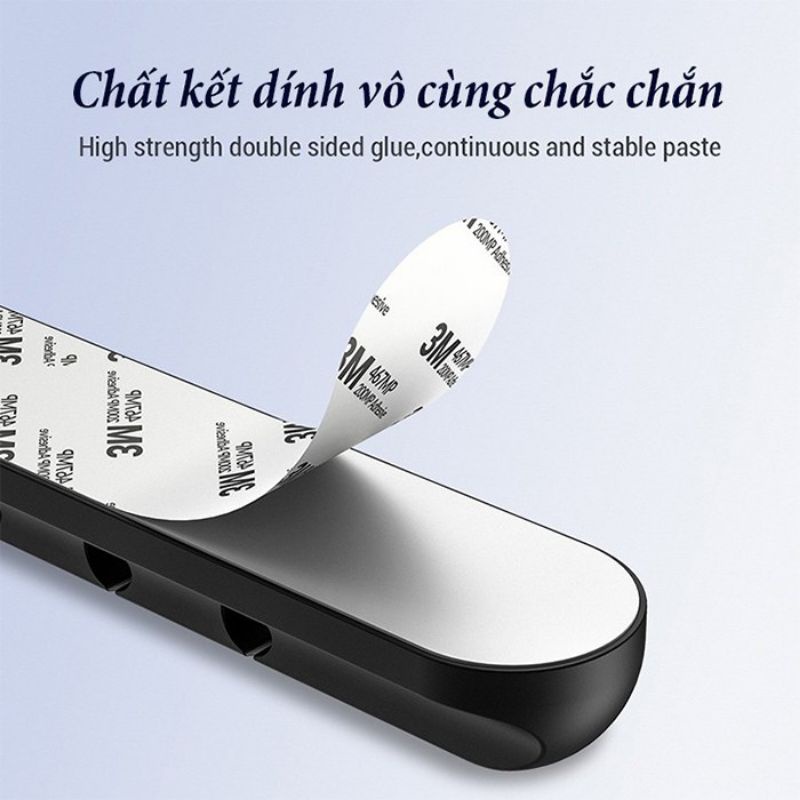 Miếng silicon kẹp giữ dây cáp, dây sạc dán tường siêu chắc tiện lợi