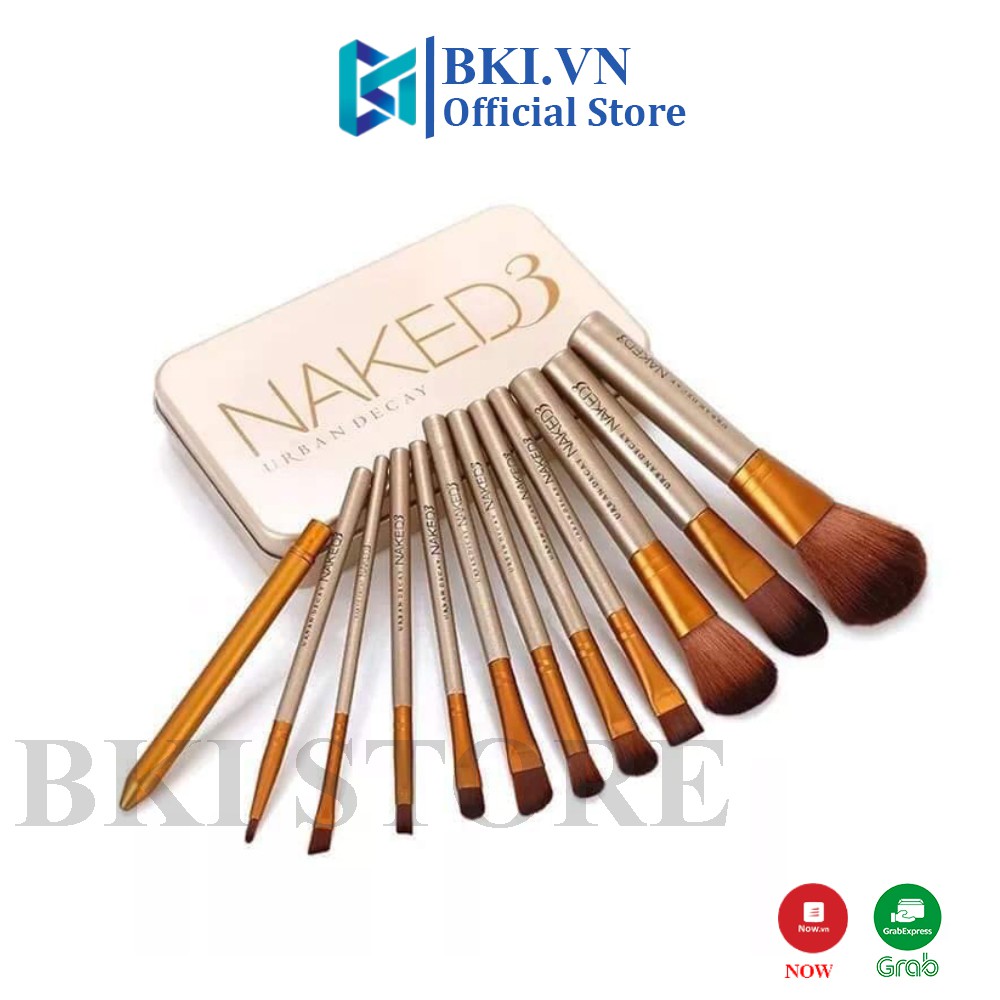 Bộ Cọ Trang Điểm NAKED 3 12 Cây Kèm Hộp Full Box, Make Up Chuyên Dụng