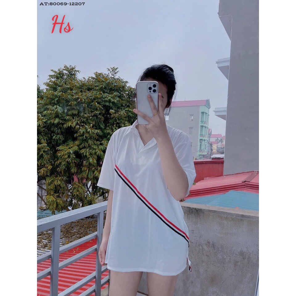 Áo Polo Nam Nữ Thom VẠCH CHÉO Cổ Bẻ Chất Vải Cotton