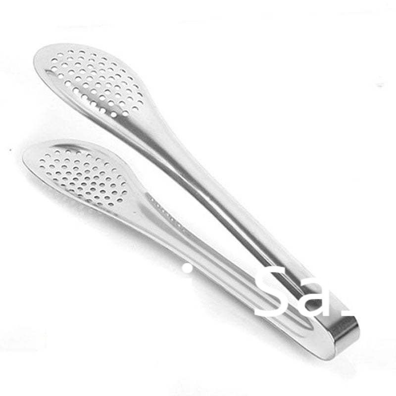 Kẹp gắp inox đục lỗ hình bầu, không gỉ gắp thức ăn, gắp đá, gắp đồ nóng, gắp trứng, thịt nướng