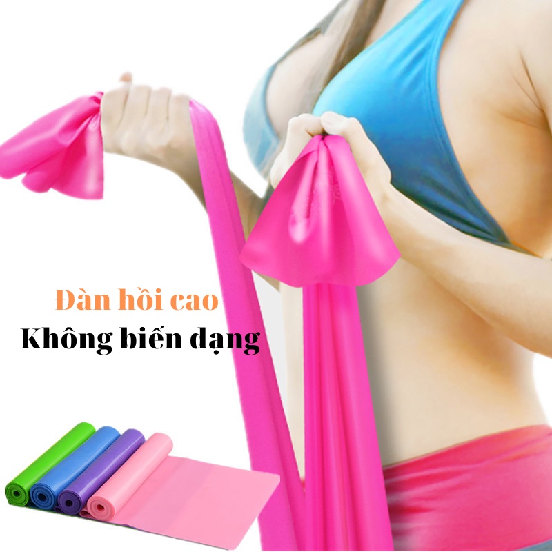 Dây Cao Su Đàn Hồi Kháng Lực Bản Thun Tập Gym Yoga Pilates, Dây Chun Tập Gym Nữ Tăng Sức Mạnh Cơ Bắp