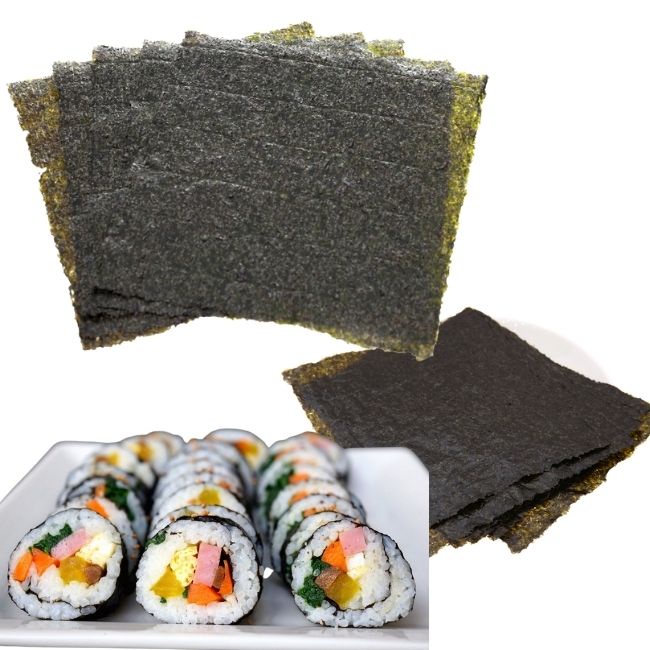 Rong Biển Cuộn Kimbap Hàn Quốc 100 Lá Bản To Có Zip Dùng Cho Nhà Hàng