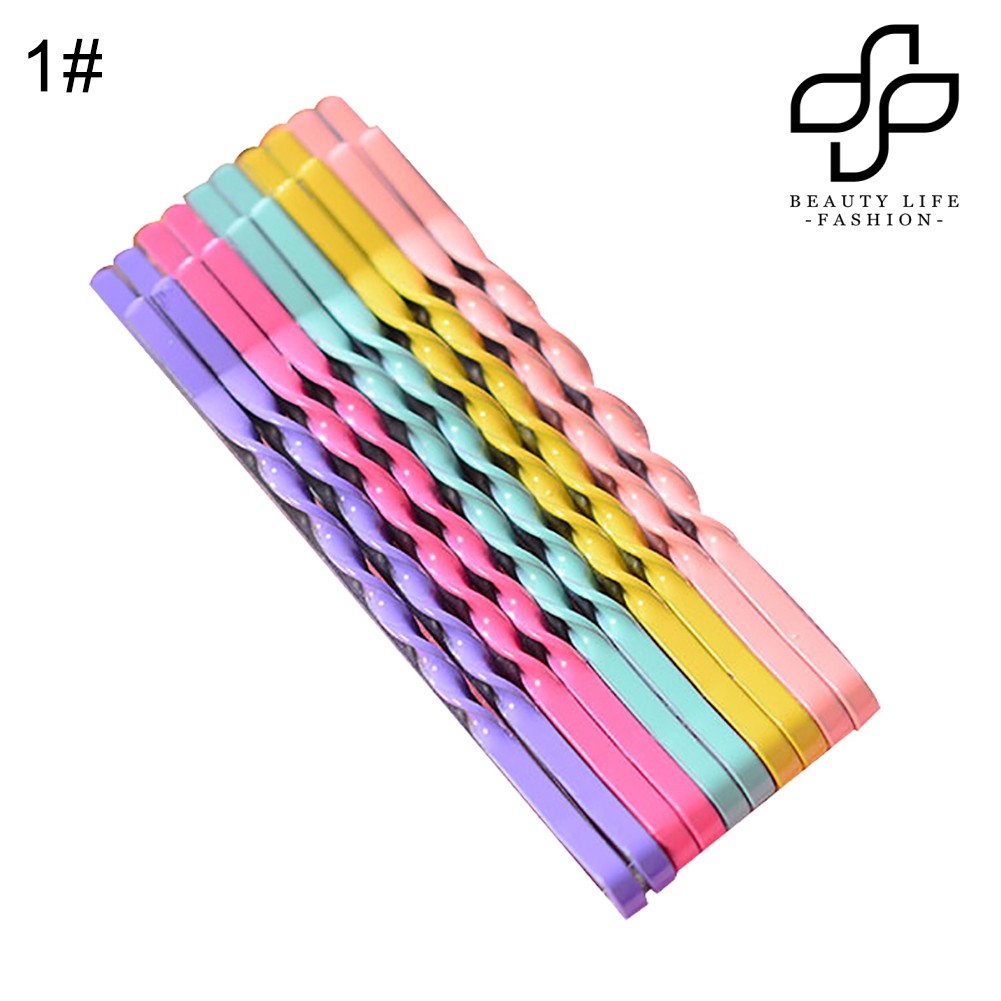 【NEW】10Pcs Girl Rainbow Magnoloran Wavy Bobby Pins Hair Clip Hairpin Hairdressing