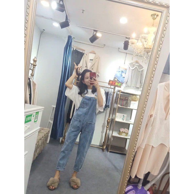 [ ORDER ] quần yếm bò rộng ulzzang order quần jean yếm bò suông dáng hàn quốc KÈM ẢNH THẬT | BigBuy360 - bigbuy360.vn
