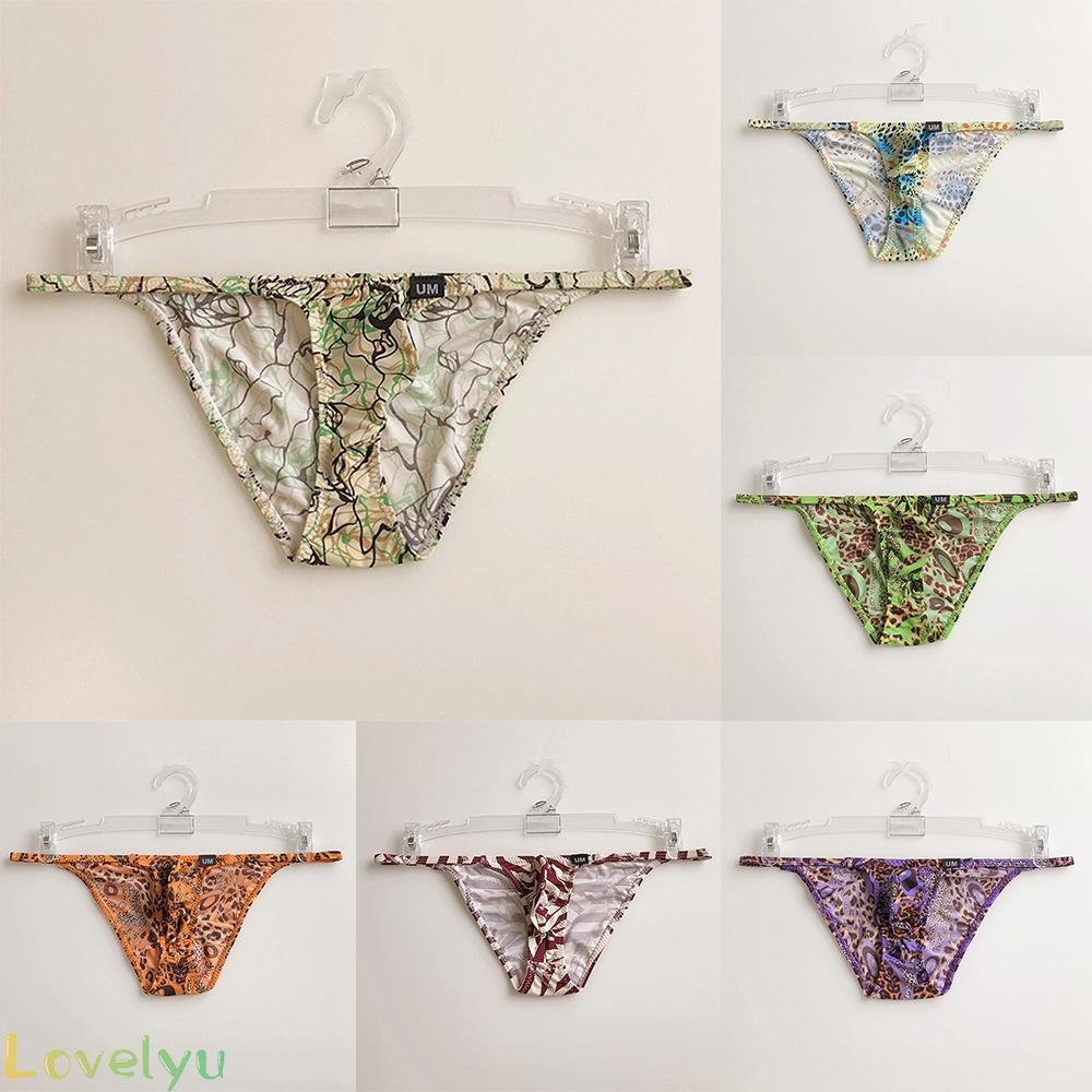 【Ready Stock】Men Sexy Printed Low Waist Stretch Thong Underwear Briefs Panties Polyamide@New