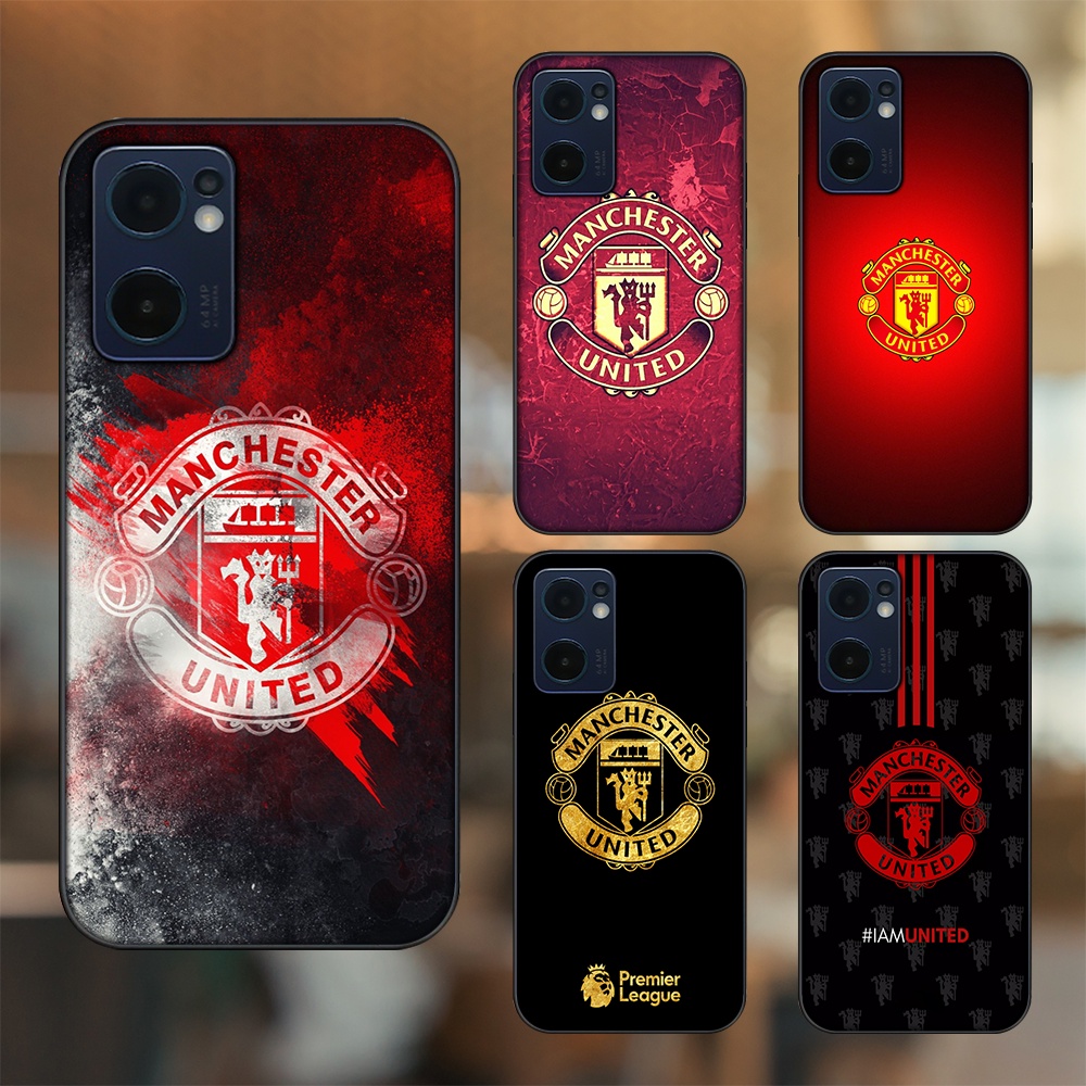 Ốp lưng Oppo Reno 7 5G viền đen in hình MU Manchester United
