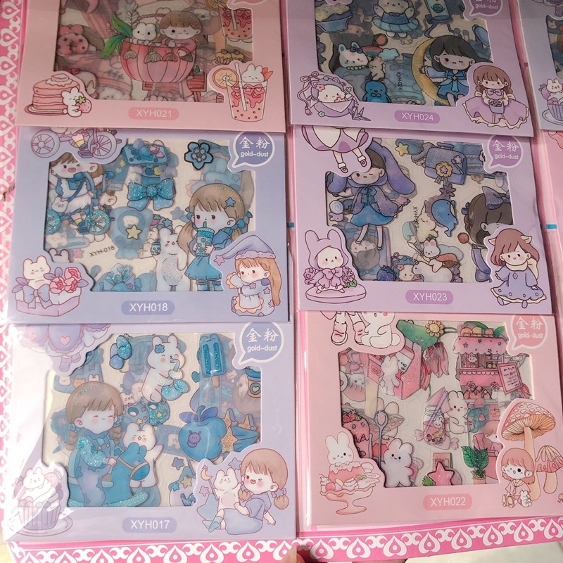 Sỉ vỉ 20 gói hình dán sticker nhựa đáng yêu